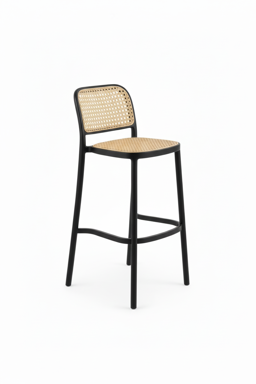 Banquetas Rattan Black x Bege