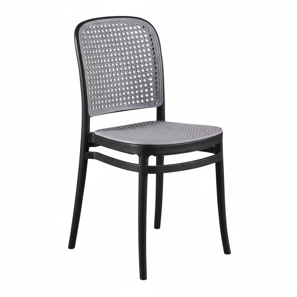 Rattan  Cinza x Preto