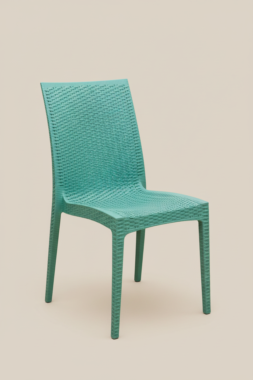 Cadeira Fibra Verde-água Médio