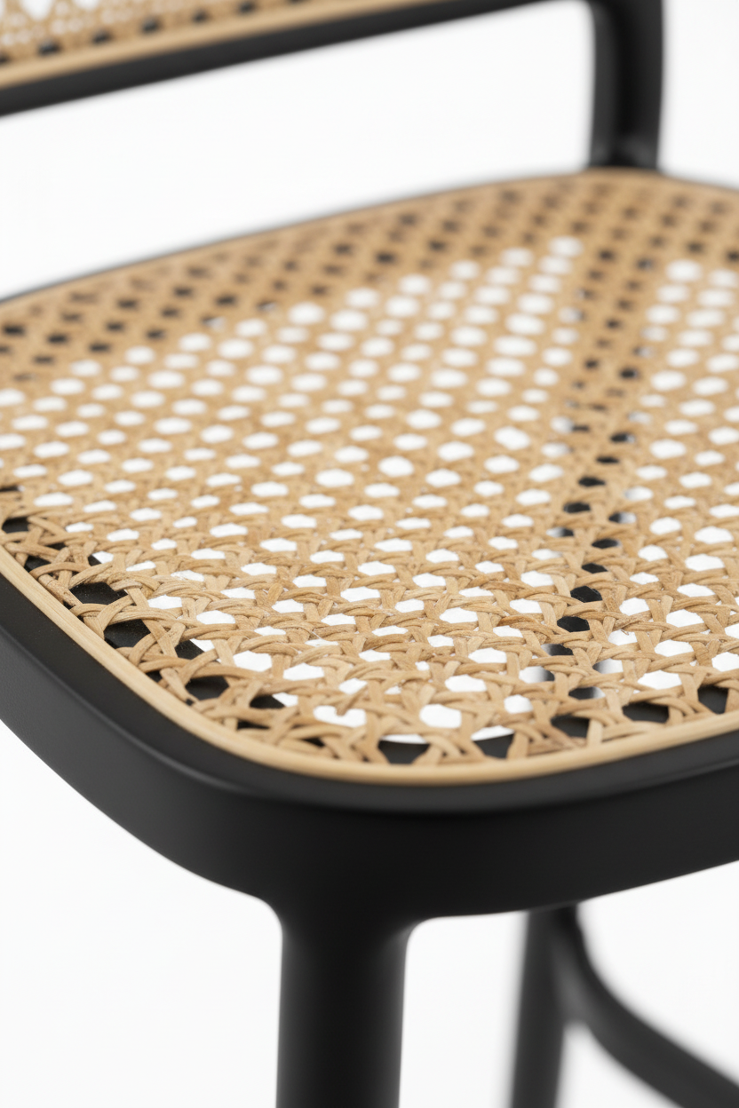 Banquetas Rattan Black x Bege