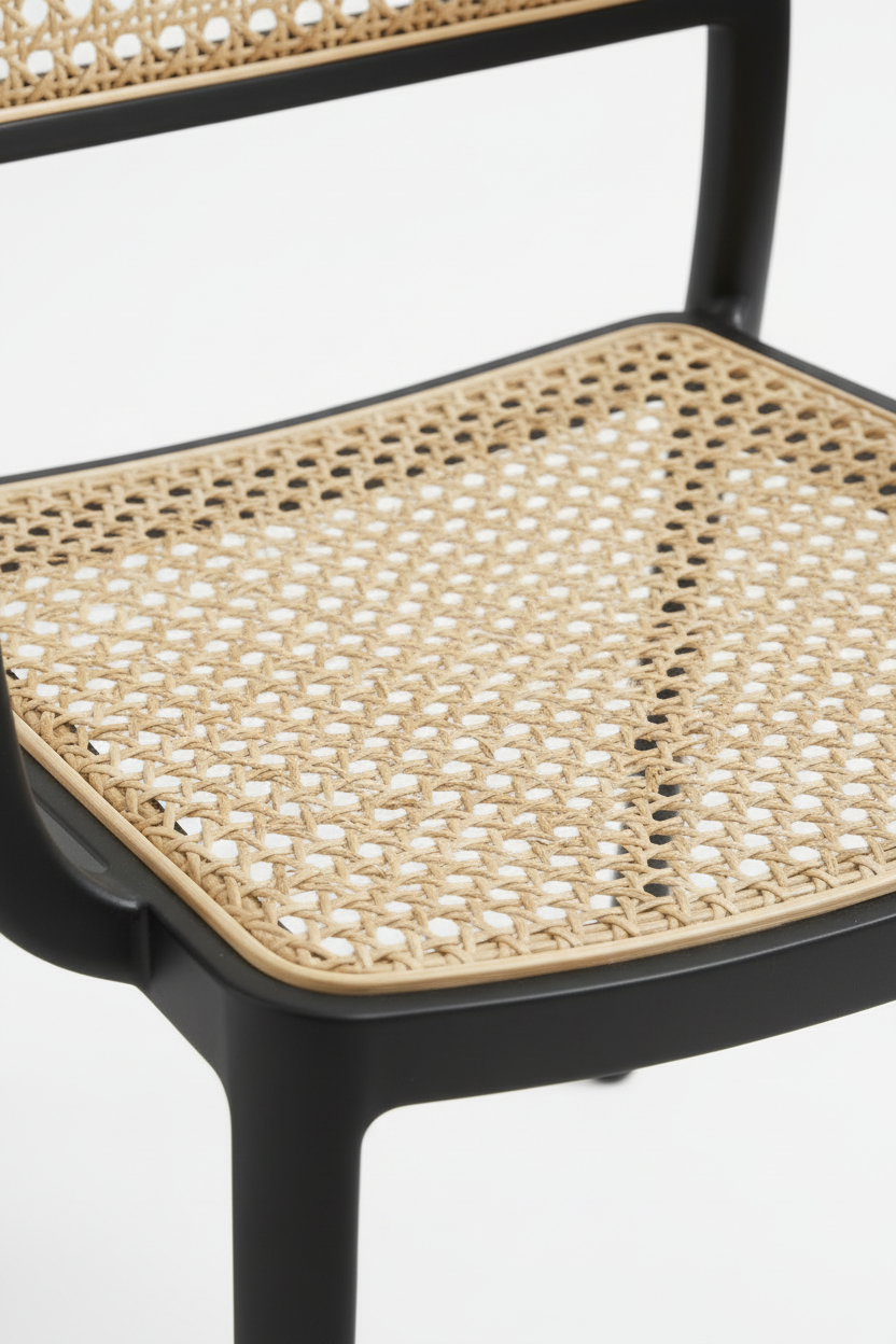 Rattan com Braços Black x Bege