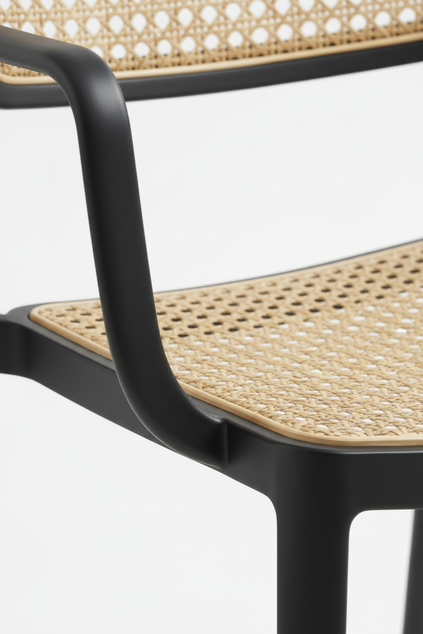 Rattan com Braços Black x Bege