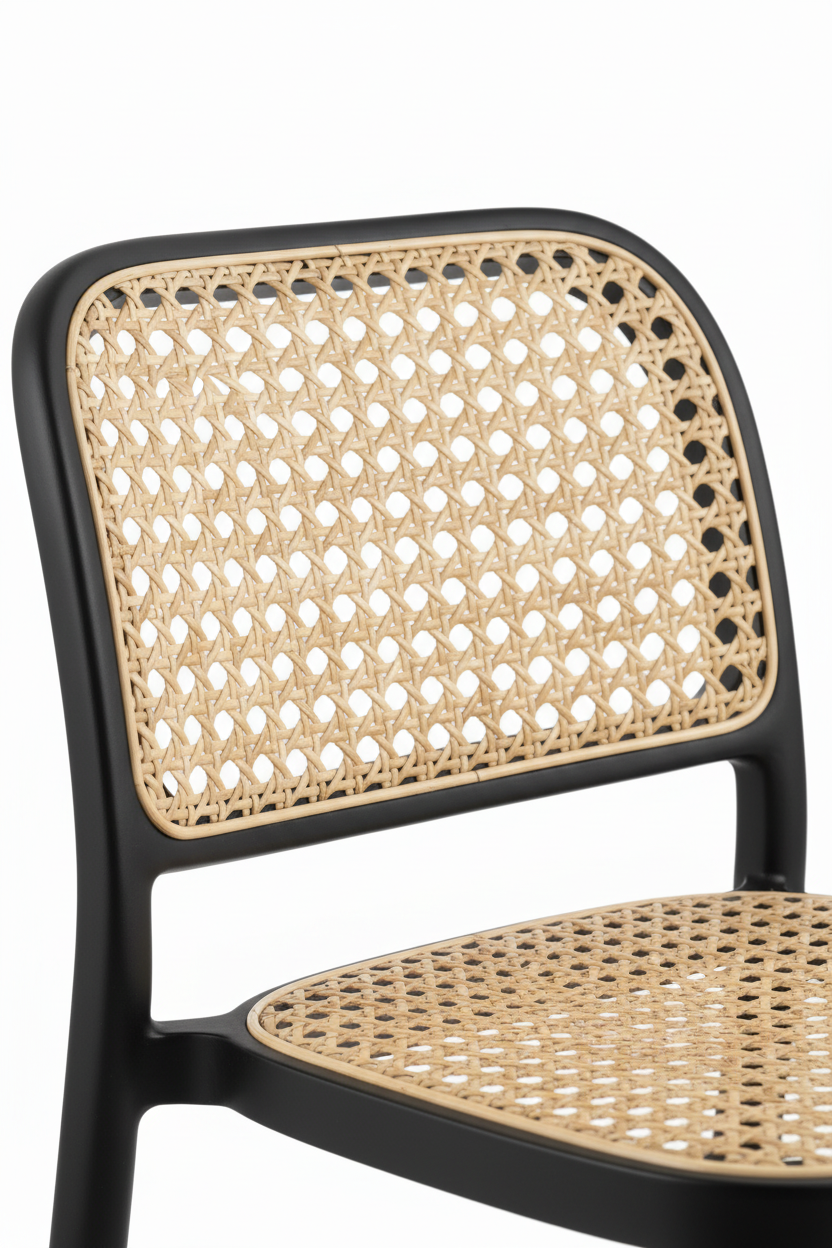 Banquetas Rattan Black x Bege