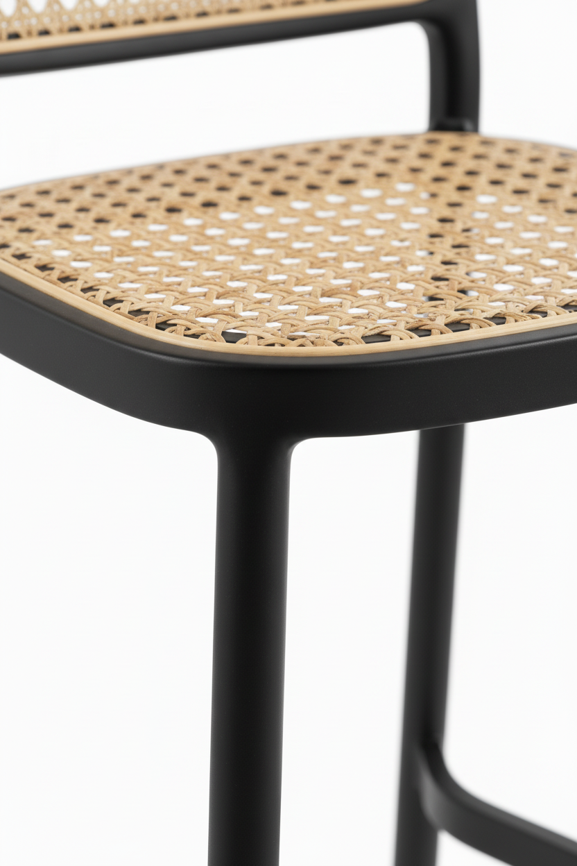 Banquetas Rattan Black x Bege