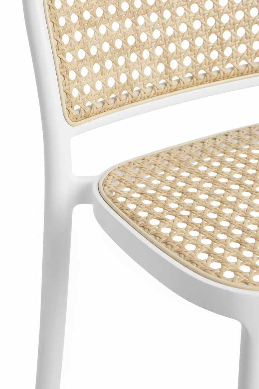 Banquetas Rattan White x Bege