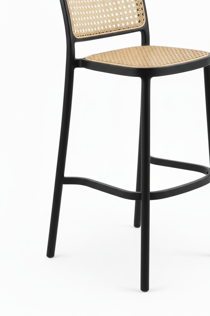 Banquetas Rattan Black x Bege