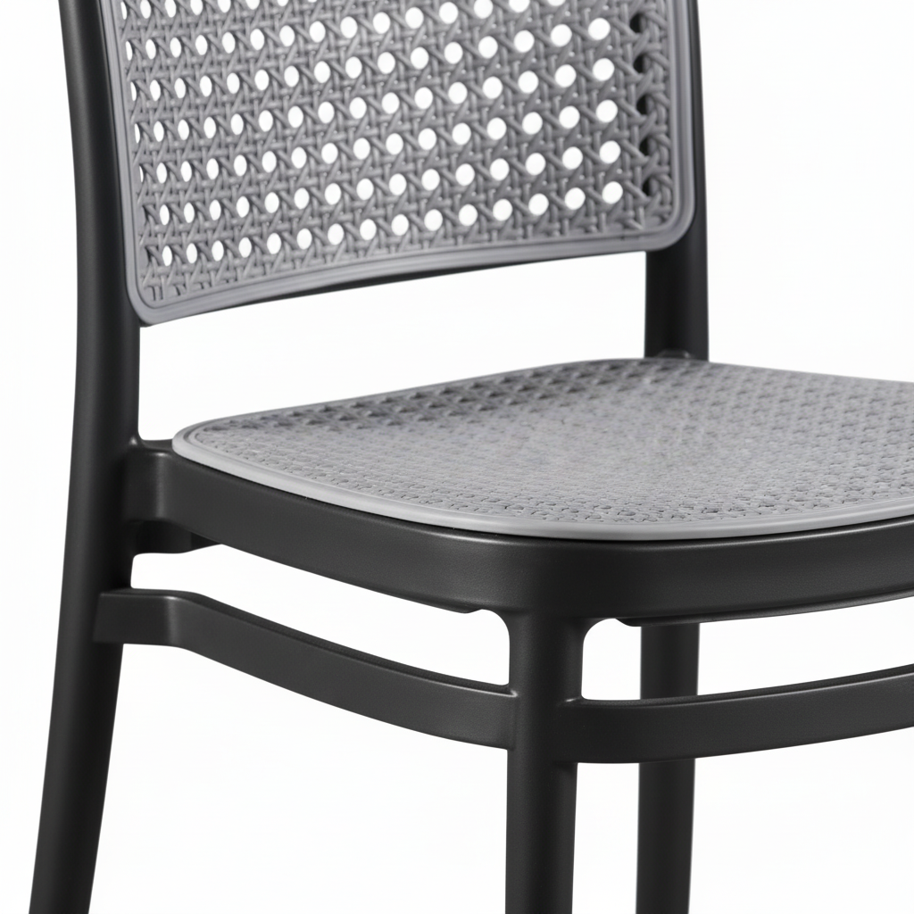 Rattan  Cinza x Preto