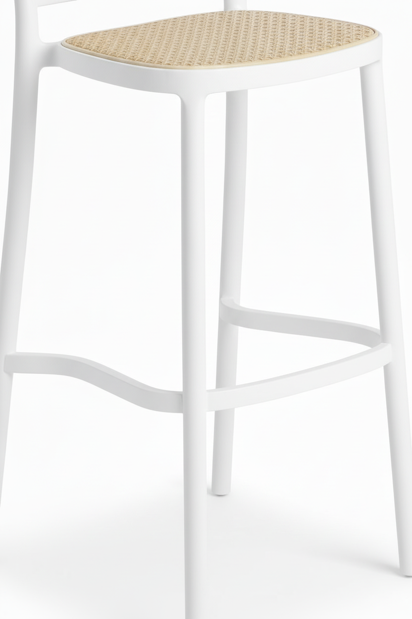 Banquetas Rattan White x Bege