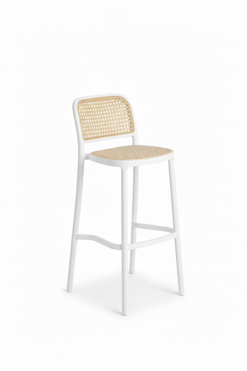 Banquetas Rattan White x Bege